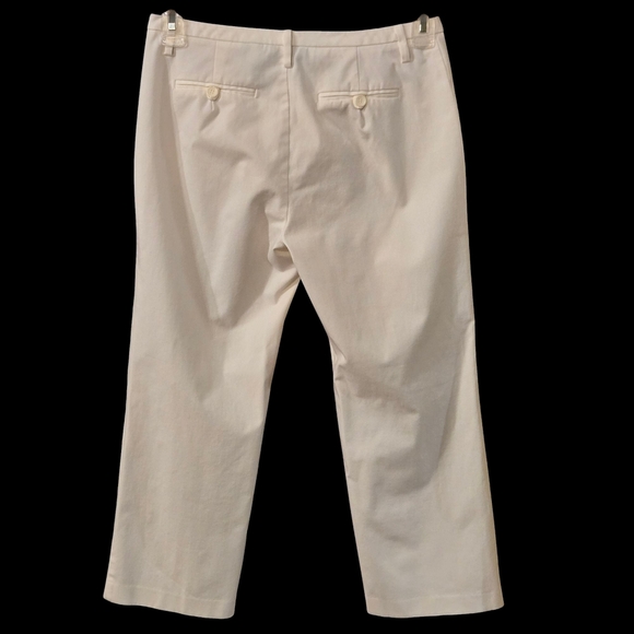 Express White Stretch Fabric Flat Front 2 Back Pockets Women size 5/6 (28 waist) - Picture 2 of 15